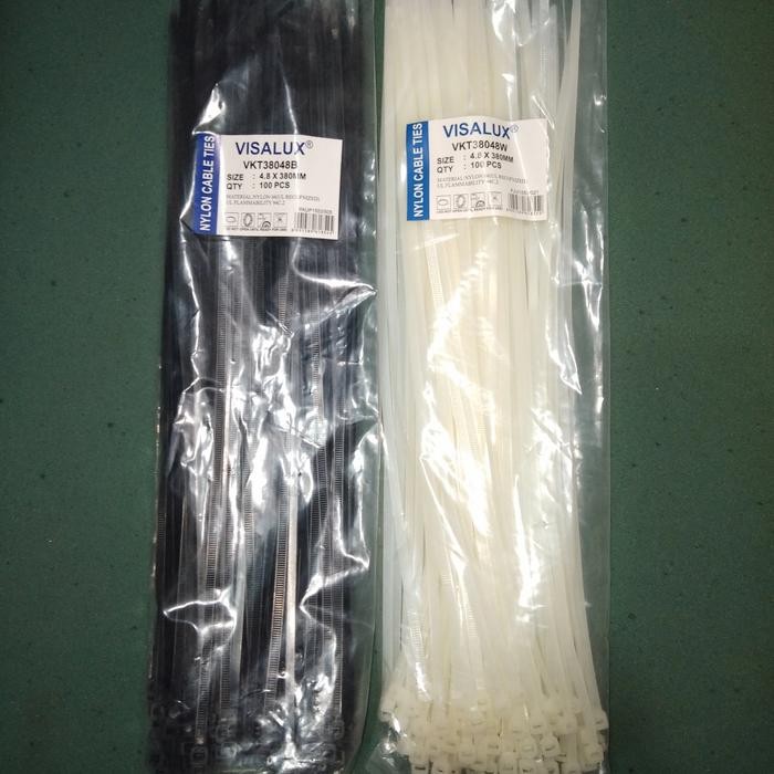 

Kabel tie Visalux 4,8x 380mm pengikat cableties Qty 100pcs, 38cm cv380