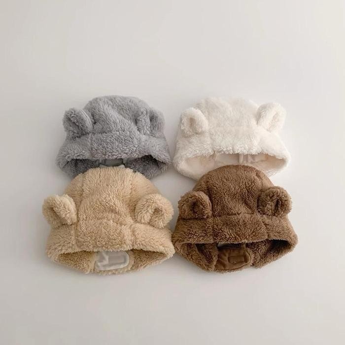 Brownieground Kupluk Bayi Laki Laki Dan Perempuan Motif Polos Usia 5 Bulan - 2 Tahun Aksesoris