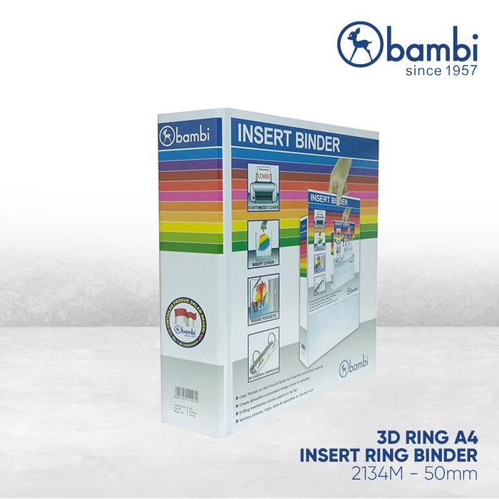 

Bambi Insert Ring Binder A4 3 Ring Type D All Color Jumbo Size 50 mm Original