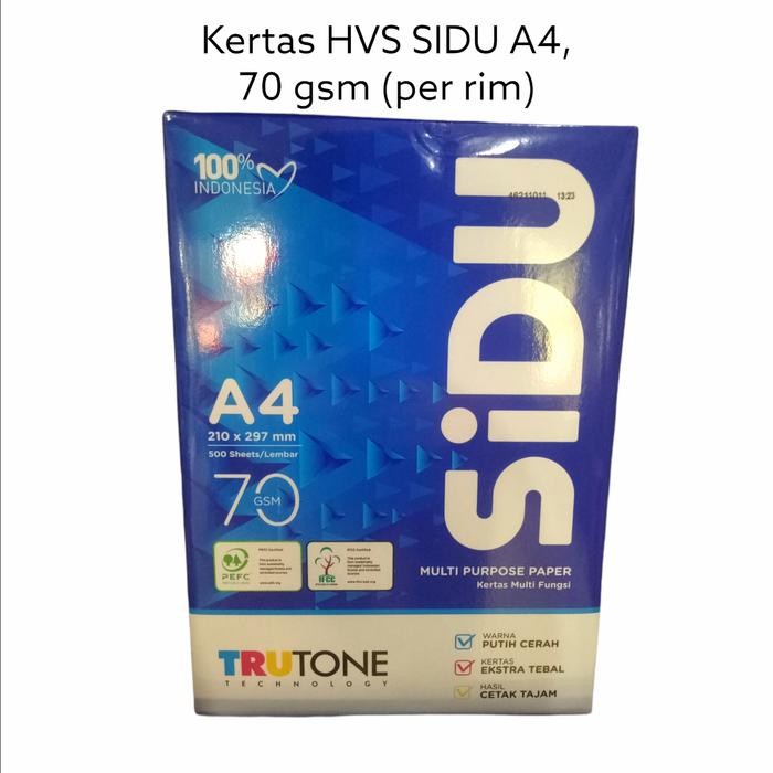 

Kertas HVS SIDU A4, 70 gsm (per RIM)