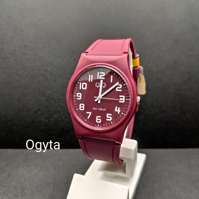 Q&Q QQ Analog Jam Tangan Unisex Karet Merah VS42J008Y Original