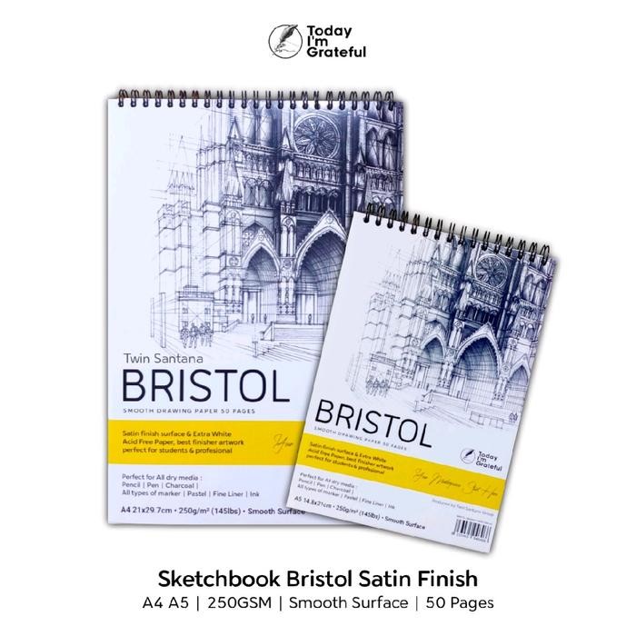 

Sketchbook Bristol Paper Satin Finish Grateful A4 A5 250g 50 Halaman