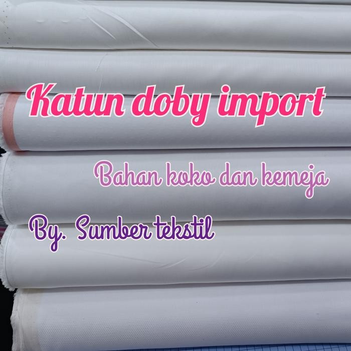 

Kain katun Doby putih motif bahan kemeja