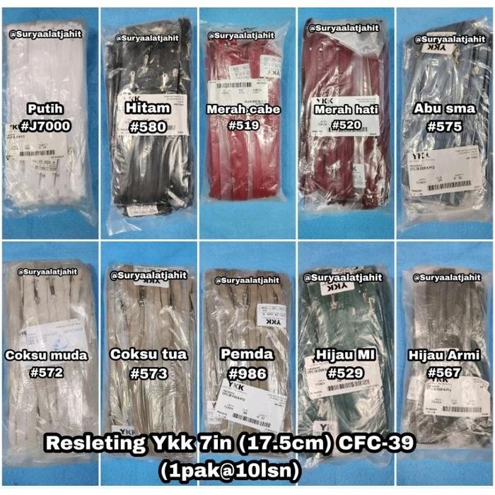 

Resleting YKK 7in/17.5cm CFC-39 (1pak@10lsn)