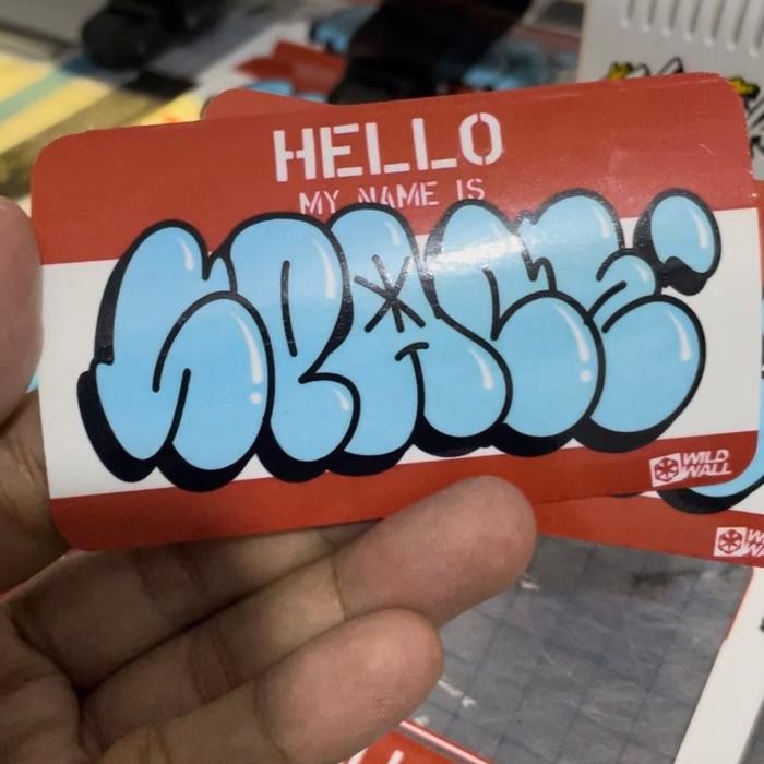 

custom sticker hello my name is Plastik Stiker