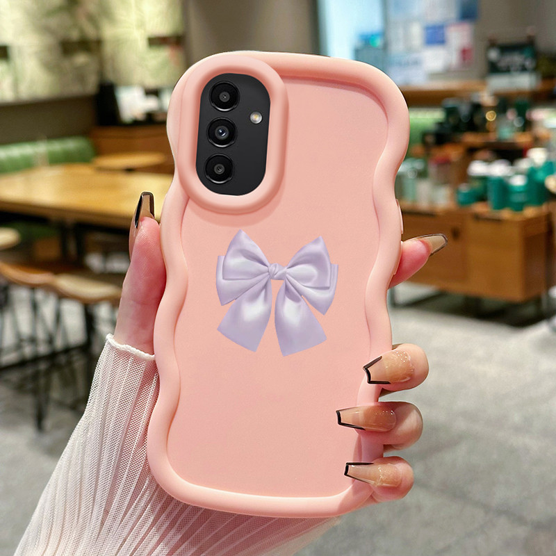 Casing HP Untuk Samsung A24 Case Busur ungu indah Kesing Cesing lunak Silikon Softcase Macaron Kasin