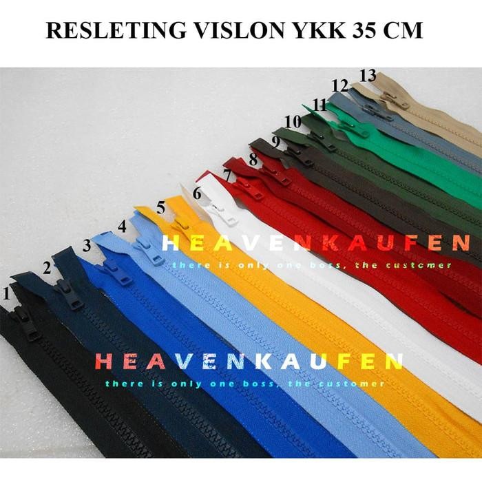 

resleting zipper ykk vislon 35 cm / 14 inch warna warni