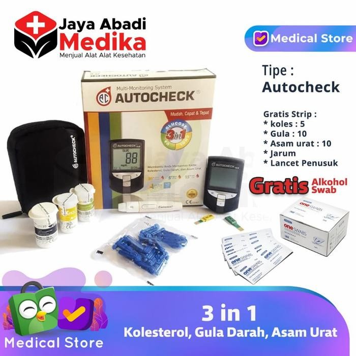 alat tes kolesterol gula asam urat 3 in 1 autocheck alat tes darah