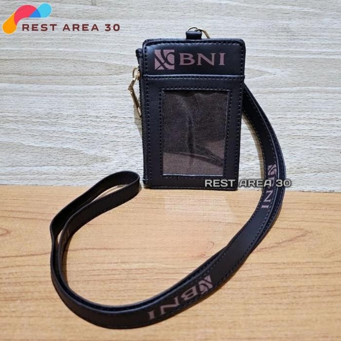 

ID Card Holder Tali Lanyard Name Tag Model Resleting Logo BANK BNI
