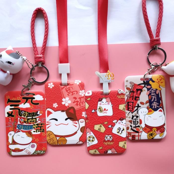 

Tempat Kartu Unik / Card Holder Model Tali Cat Lucky Maneki Neko Imut