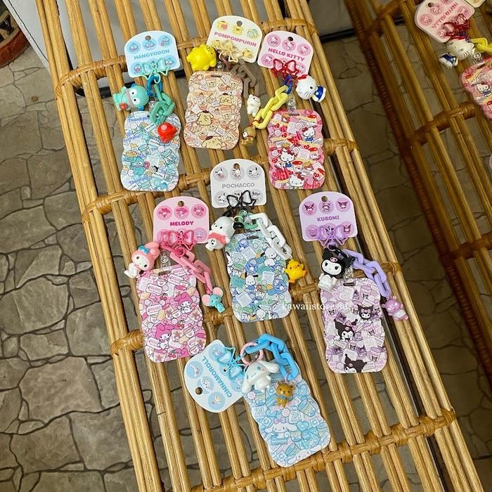 

Cahol ID Card Holder Figure Name Tag Karakter Sanrio Cinnamoroll Hangyodon Hello Kitty Kuromi My