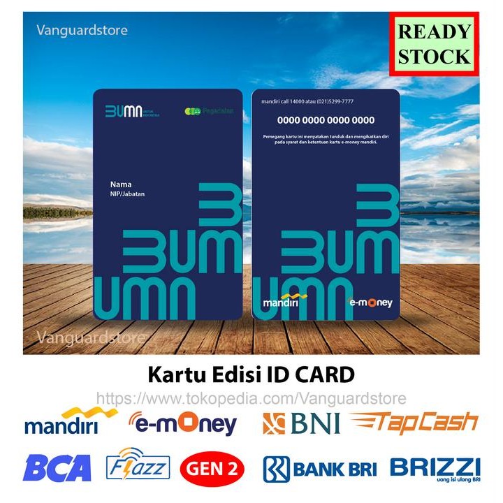 

Emoney ID CARD PEGADAIAN NEW MANDIRI BUMN Etoll Identitas - 2 SISI
