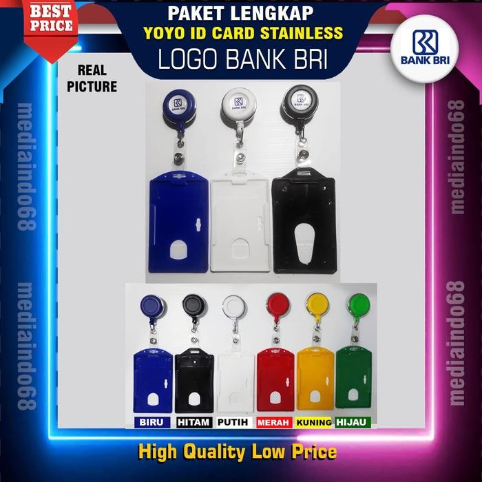 

YOYO GANTUNGAN ID CARD PUTAR STAINLESS-BANK BRI