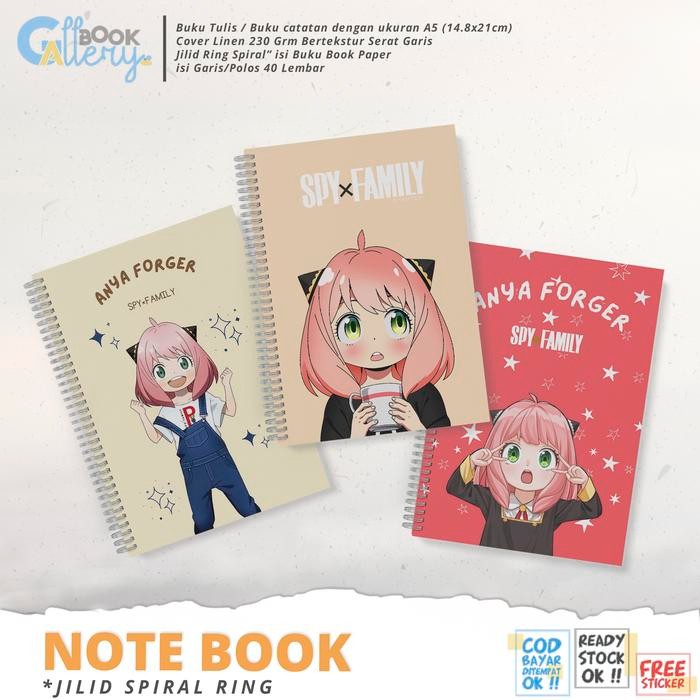 

[SP] Buku Tulis/Note book Anime SPY x FAMILY, Anya Forger Jilid Spiral