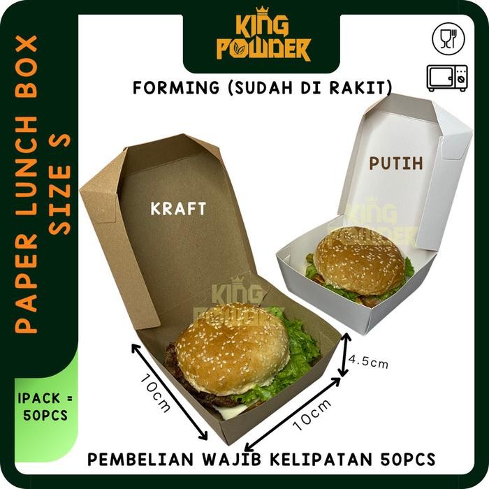 Paper lunch Box ukuran S / Box Burger / Lunch Box M / Lunch Box L