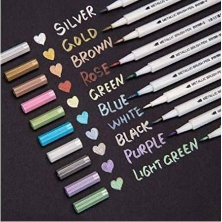 

Metalic Calligraphy Brush Pen (10pcs)