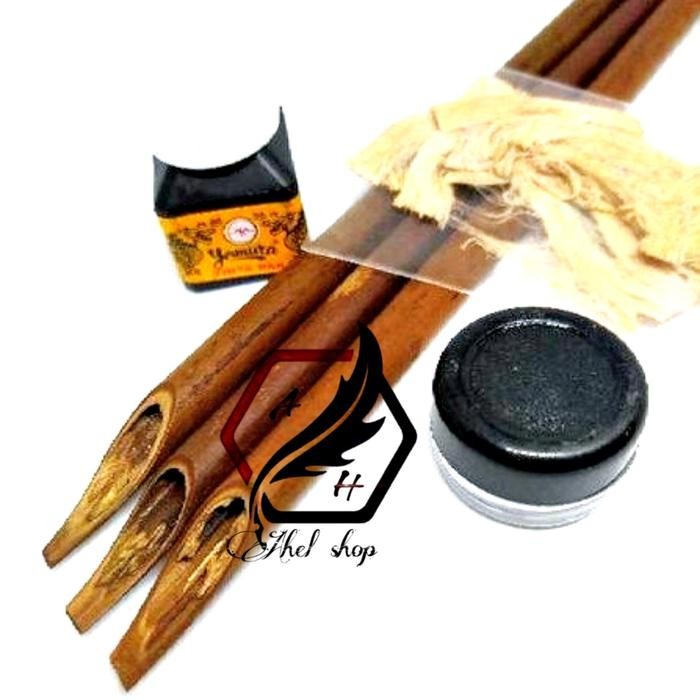 

kalam pena kayu handam kaligrafi satu set Stationery Tinta