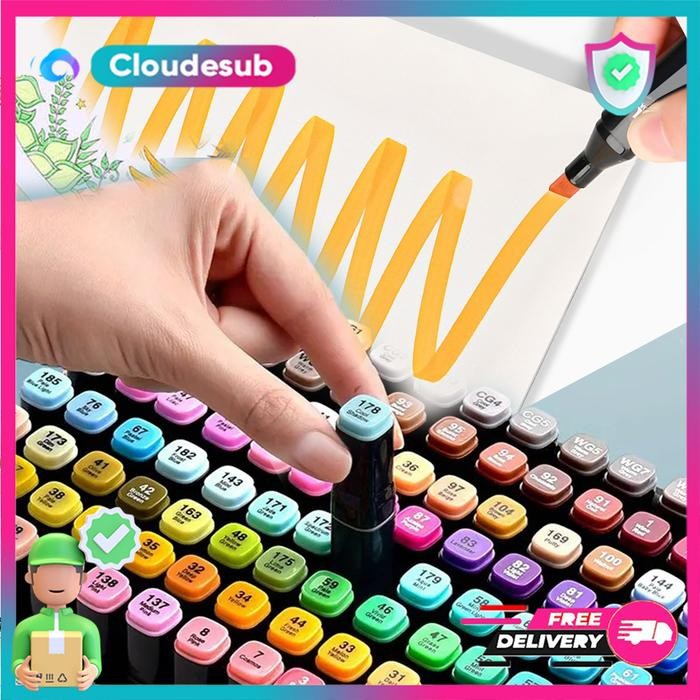 

Spidol Warna Warni Dua Sisi Marker Set Drawing Sketsa Fine Art Brush