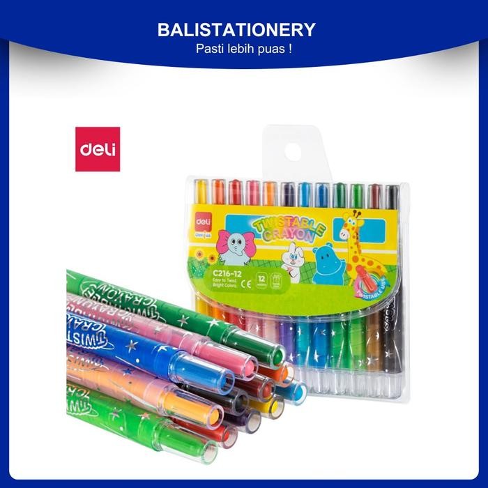 

Krayon Putar Deli / Twistable Crayon 12C EC216 12 & 24 warna Mewarnai Stationery