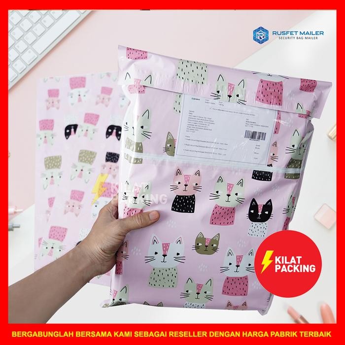 

POLYMAILER AMPLOP PLASTIK PACKING MOTIF CAT LUCU TERMURAH /PACK 14X22 KODE 408