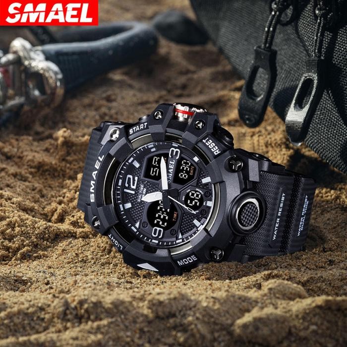 Jam Tangan Sport Analog Digital Pria Wanita Merk Smael 8008