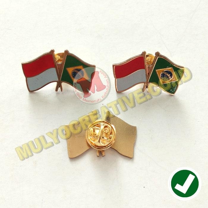 

Pin Bendera Persahabatan Logo Negara Indonesia Dan Brazil PREMIUM