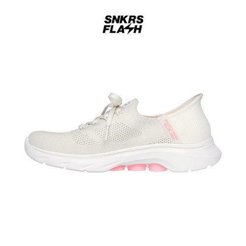 SKECHERS GO WALK 7 WHITE PINK Sepatu Casual Wanita - 125213OFPK - Size 40