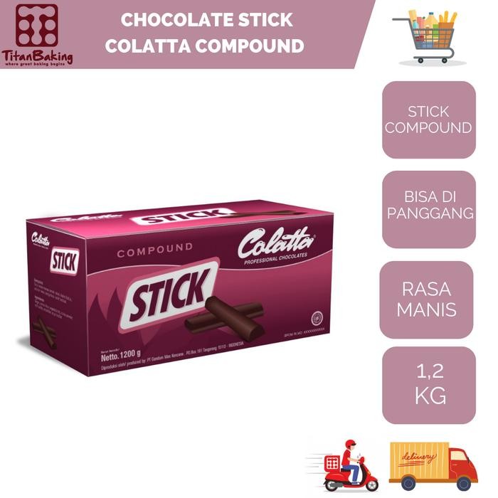 

NEW! CHOCOLATE STICK COLATTA 1.2KG/COKLAT STIK 1.2KG COMPOUND DARK