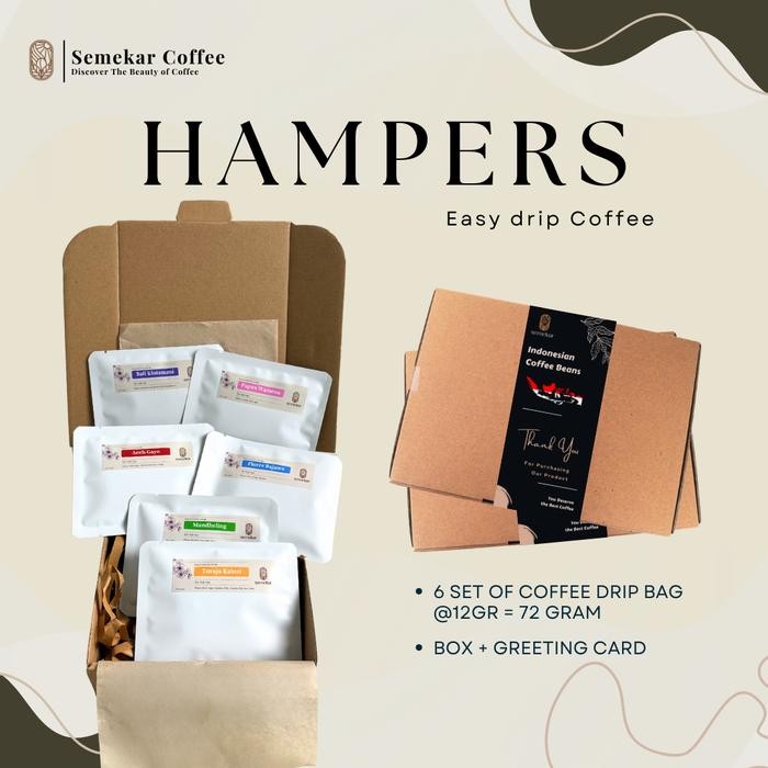 

Ready- Kopi Mix Drip Bag Gift Box Hampers Ultah Natal Parcel Christmas Coffee Brown Chocolate