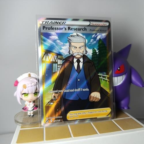 ORI Kartu Pokemon Professor's Research Professor Rowan English F 150/159 TCG Card Poke Eng EN Crown 