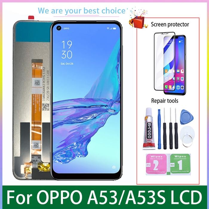 A53S For OPPO A53 LCD Display Original Touch Screen With Frame Digitizer Assembly Replacement Parts 