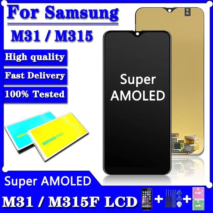 Super AMOLED For Samsung  M31 LCD M315 M315F SM-M315F LCD Display Touch Screen Digitizer Repair Part