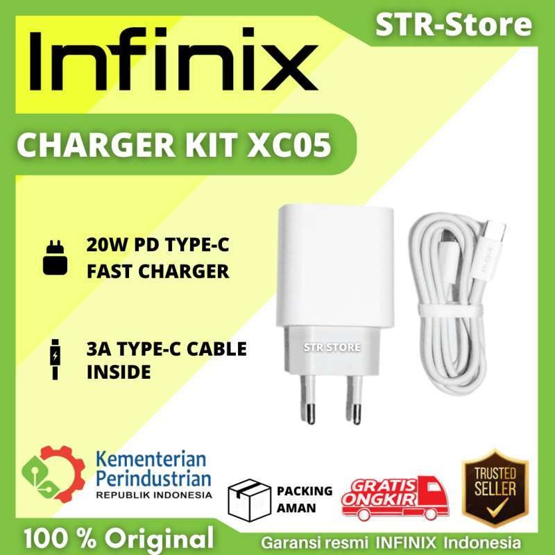 INFINIX CHARGER KIT XC05 20W FAST CHARGING CHAGER + KABEL TYPE C CHARGER INFINIX KABEL CHARGER