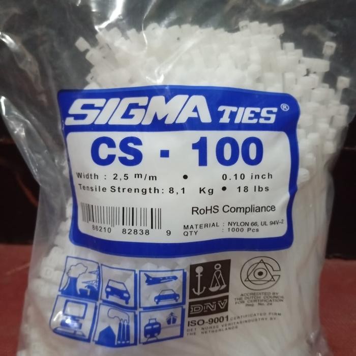 

TERLARIS Kabel ties Sigma CS 100 isi 1 Putih READY STOCK