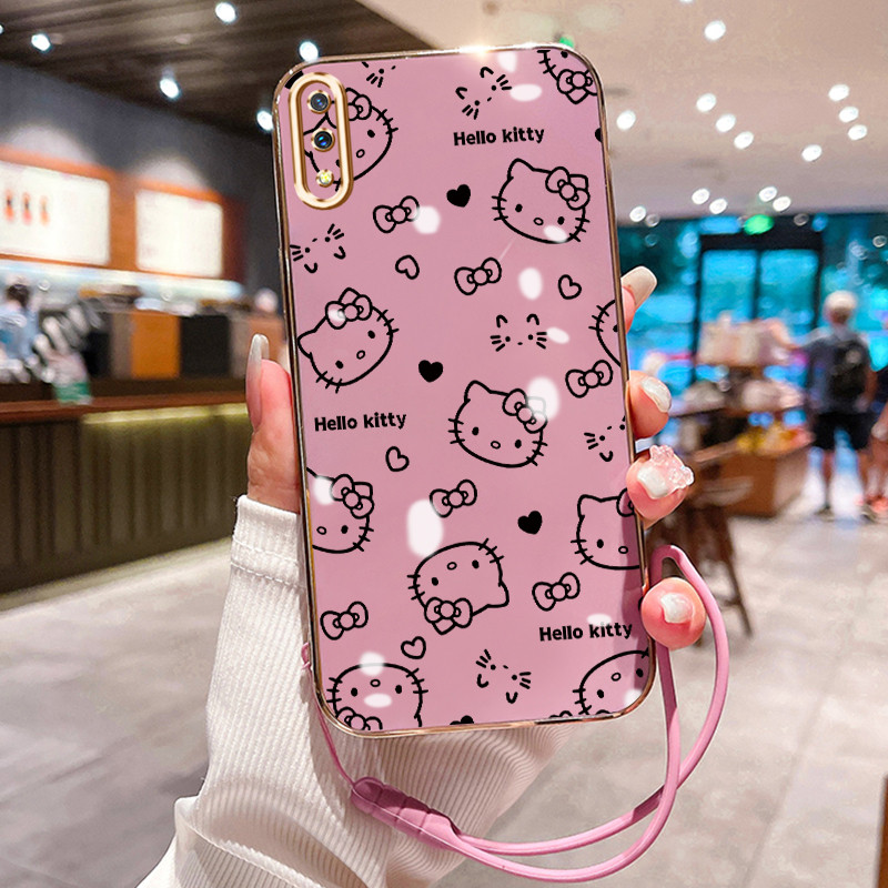 Casing Hp Untuk VIVO V11 V11 Pro Case Casing Gambar kartun HP Cesing Silikon Softcase disepuh tali K