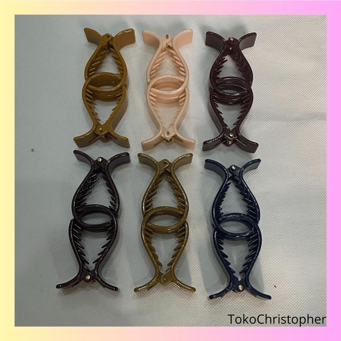 [ISI 12} Jedai Ikan Jedai Taring Jepit Rambut Ikan Jepit Rambut Korea