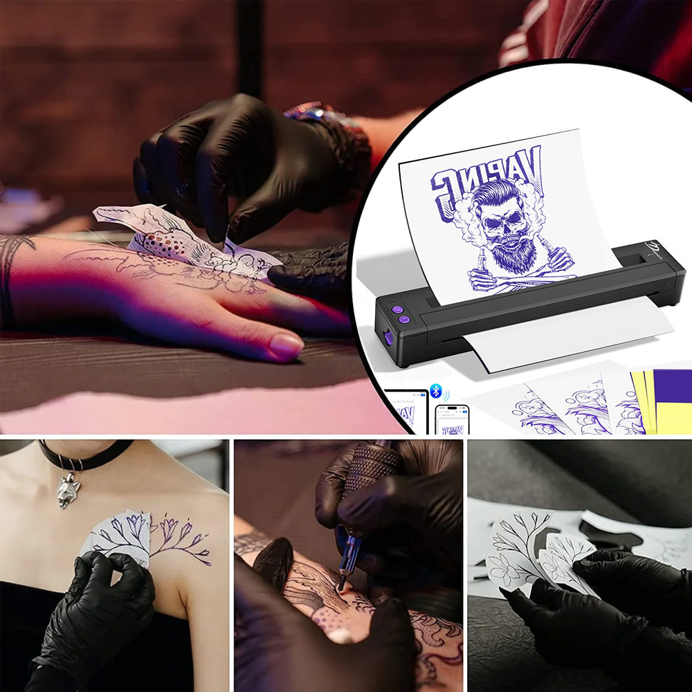 P19 Wireless Tattoo Stencil Printer Portable A4 Thermal Printer Wireless Bluetooth Tattoos Printer