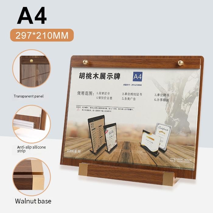 

Stand Menu Display Stand Wood Base Wood Sign Holder