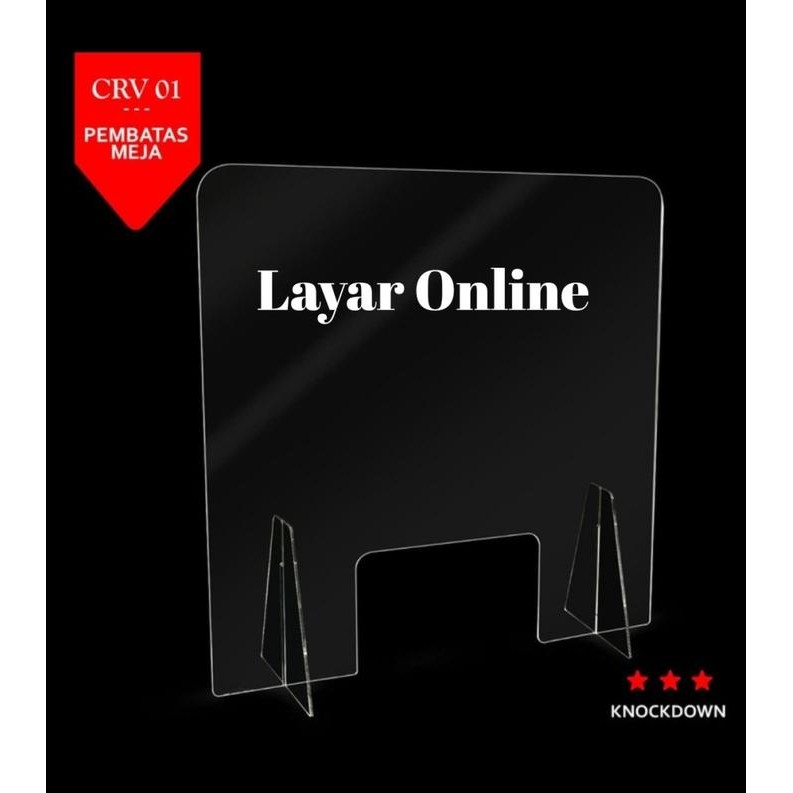 

Sekat Acrylic 2Mm Lebar 90X60Cm Meja Teller Kasir Partisi Pembatas