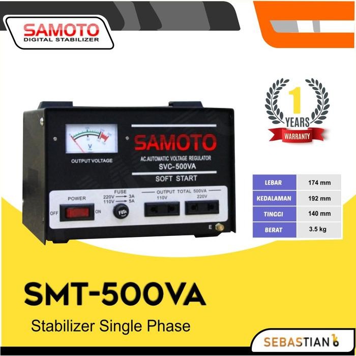 Stabilizer Listrik Digital 500VA Samoto Stabilizer Stavolt 500 VA