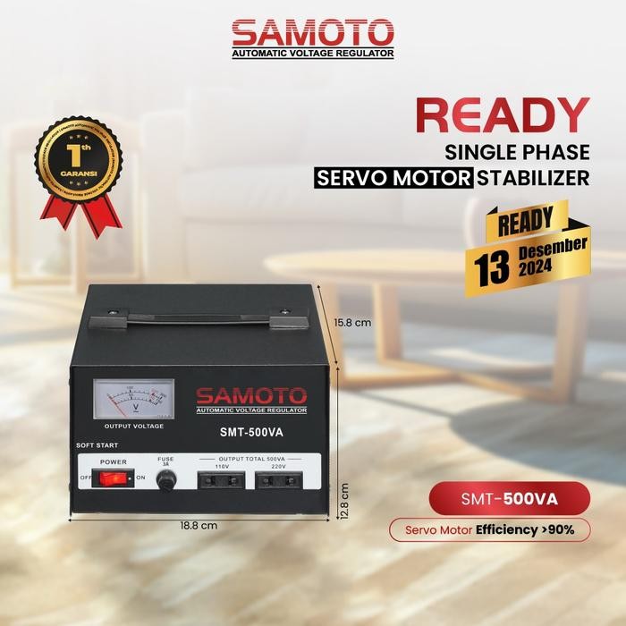 STABILIZER SAMOTO / SERVO MOTOR / STAVOLT LISTRIK 500VA SMT500N