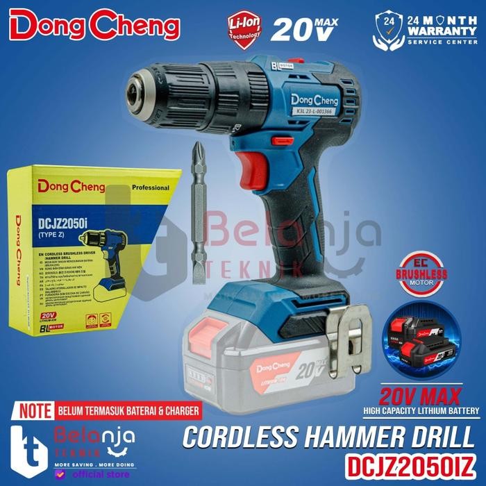 Dongcheng Dcjz2050I Z Cordless Hammer Drill 20V Bor Impact Baterai Dcjz 2050I Dcjz2050Iz 13Mm Motor