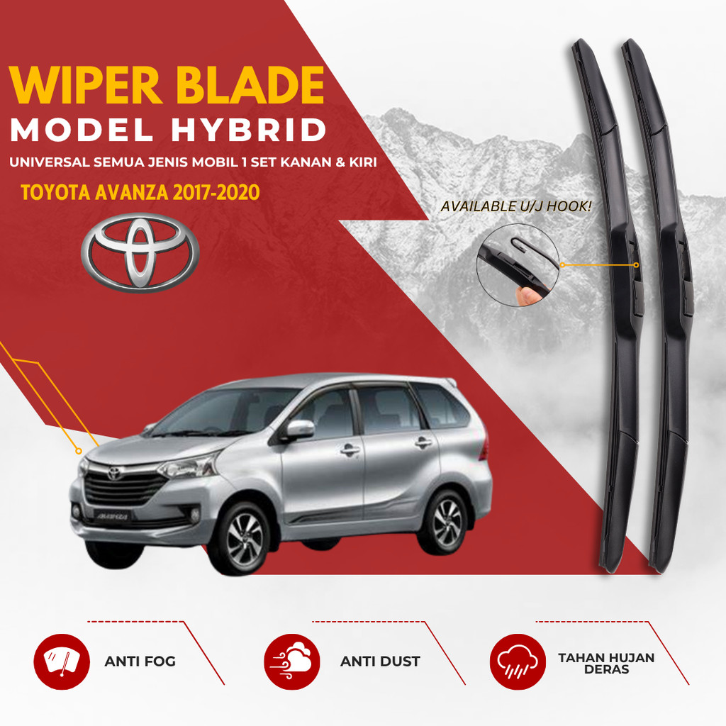 Wiper Hybrid Premium Mobil Toyota Avanza 2017-2020 Satu Pasang Kiri Kanan