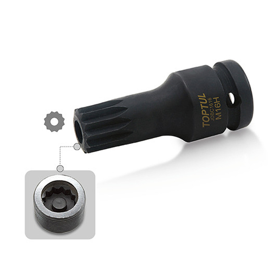 OIL DRAIN PLUG SOCKET 1/2" (TOPTUL) MADE IN TAIWAN