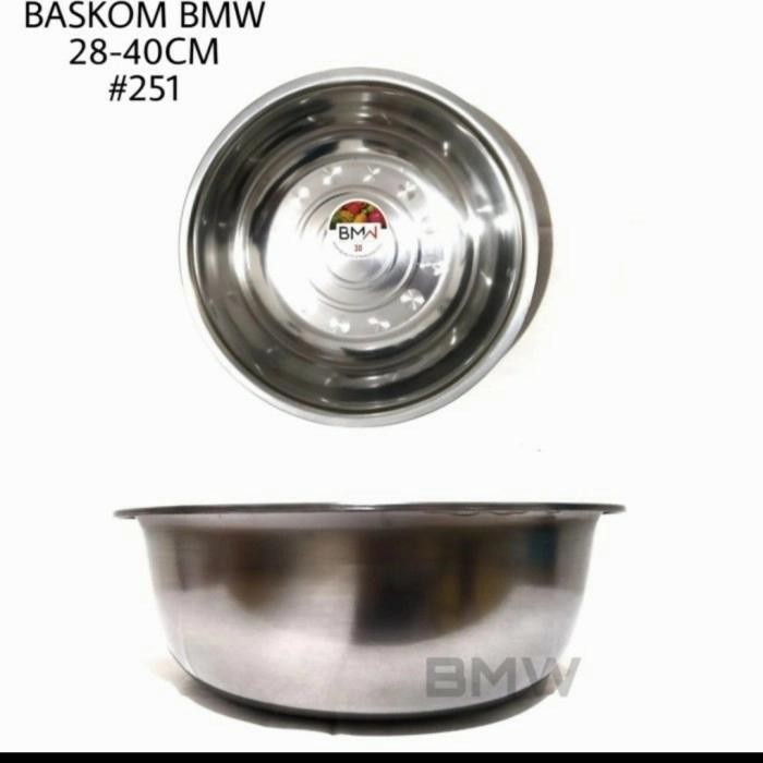 Baskom stenlis tebal 40cm, baskom serbaguna, baskom stenlis