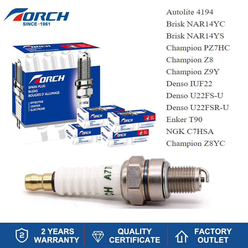 Torch Spark Plug A7TC Replace for Candle C7HSA Champion Z8YC PZ7HC Z9Y Denso IUF22 U22FS-U  4194 Bri