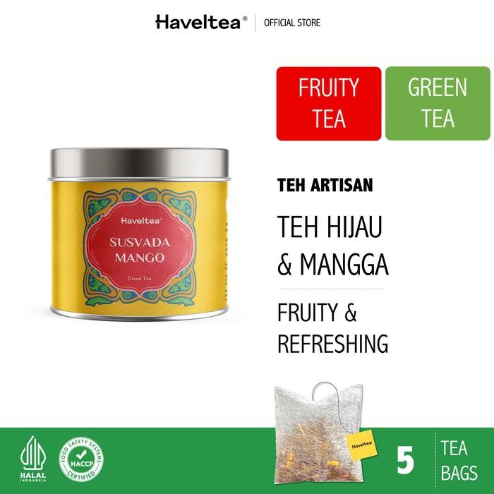 

8SXE Susvada Mango Mini Tin Haveltea Fruit Tea Teh Hijau Mangga