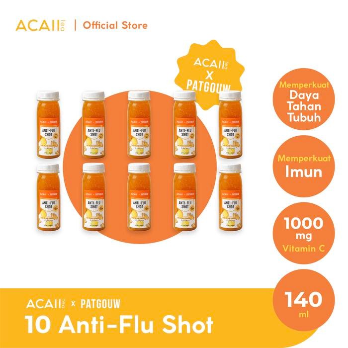 

8SXE Acaii Tea X Patgouw Anti-Flu Shot With Vitamin C Pack Of 10 (10X125Ml)