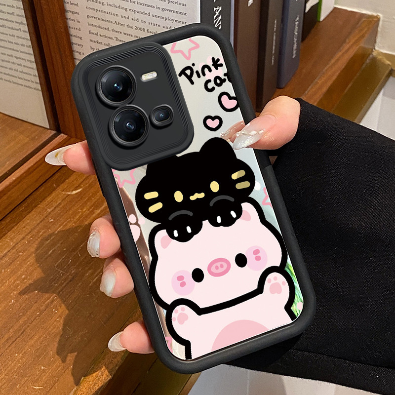 Casing Hp Untuk VIVO V25 5G VIVO V25E VIVO X80 Lite 5G Case Casing HP pola Anjing dan babi Kesing Ce