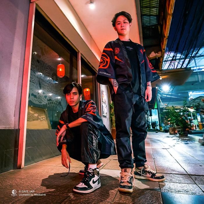 Alter Ego X Jujutsu Kaisen Haori Kimono Black Red Kode 1054